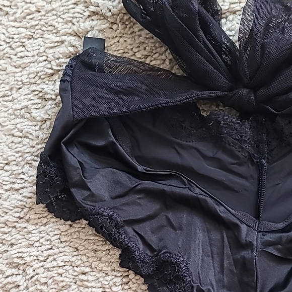 NWOT Victoria's Secret Black Tie Back Satin Panty - Picture 8 of 11